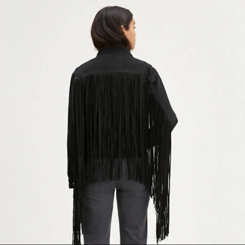 Levi’s Ex-Boyfriend Fringe Trucker Jacket Free People - Picture 9 of 12